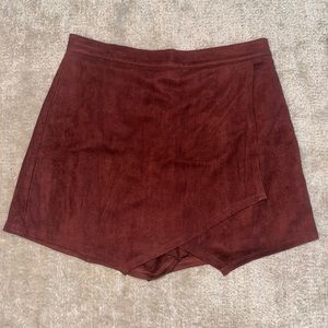 Maroon Suede Skort